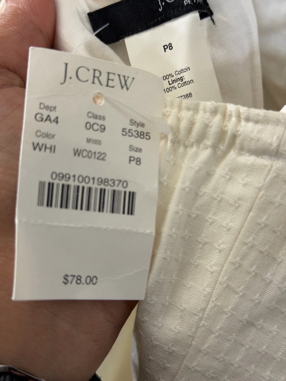 J.Crew NWT Petite 8 White Red Floral Strapless Midi Dress P8 Adjustable Straps - Picture 4 of 6